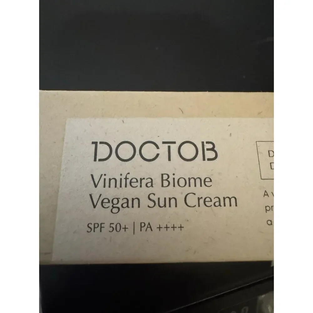 DOCTOB Vinifera Biome Vegan Sun Cream SPF50+ 1.69 fl. oz. NIB Sealed Exp 11/27